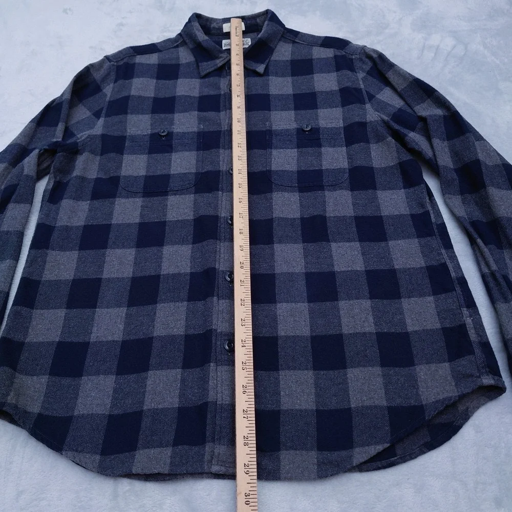 J.CREW Mid Weight Flannel Shirt Mens M Blue Buffalo Check Classic Fit BJ498